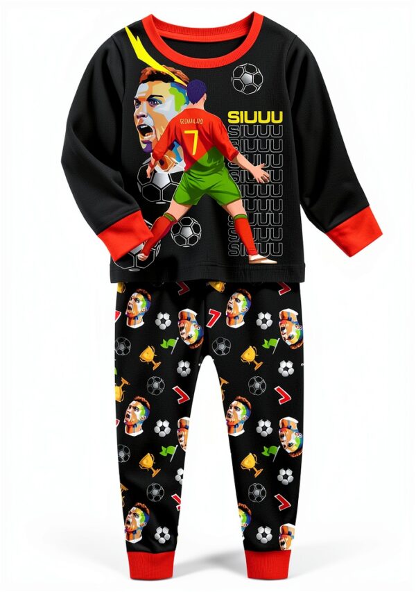 Boys Football Long Pants Set Polyester Spandex Stretchy-0