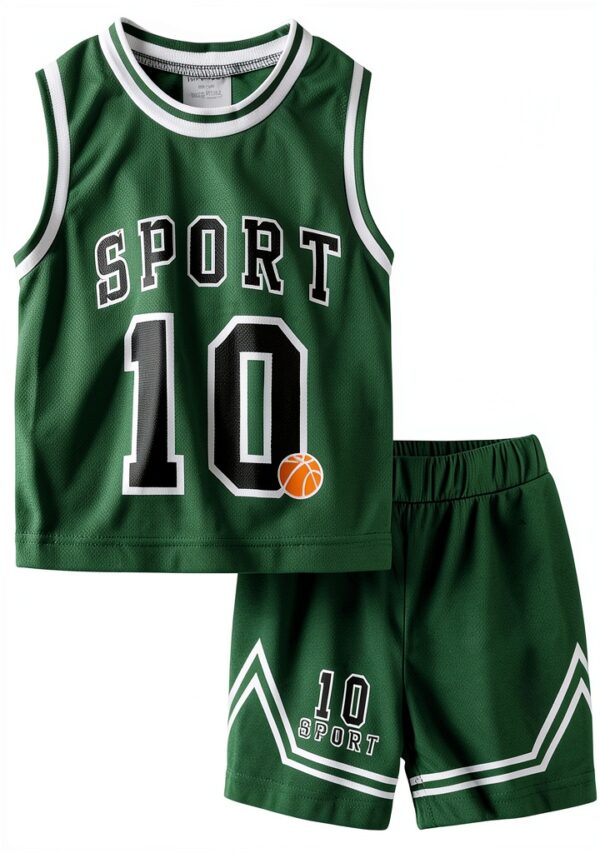 Boys Athletic Shorts Set Polyester Quick Dry Sports Outfit-0