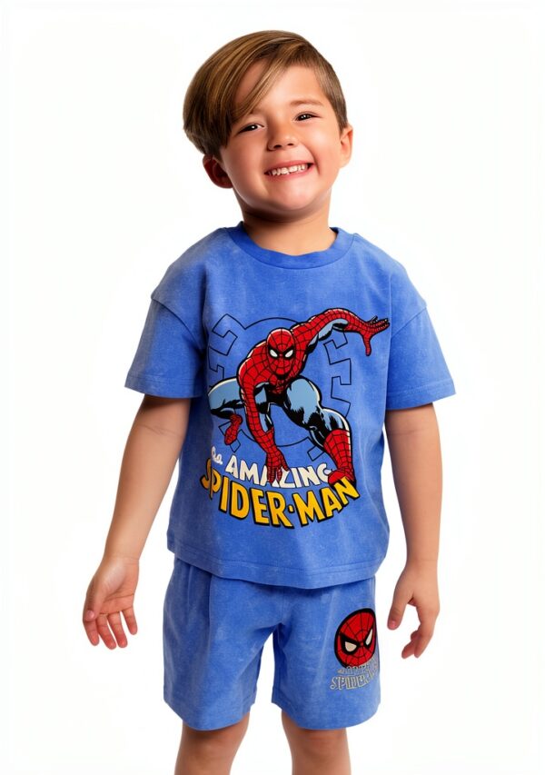 Marvel Spider-Man Boys Short Set Soft Graphic Tee Shorts-2