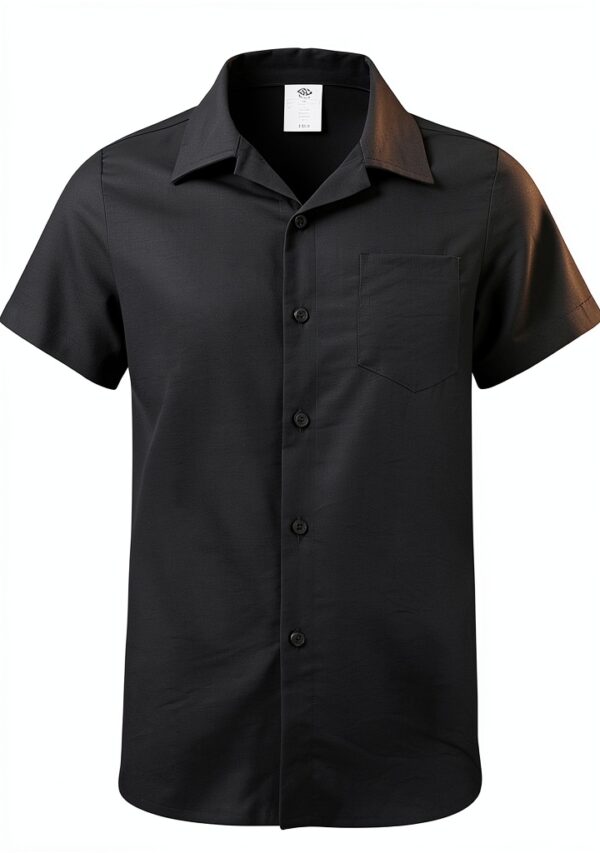 Boys Short Sets Black 2 Piece Outfit Comfortable Fabric-3