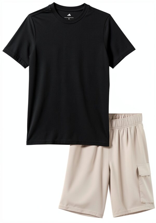 Adidas Boys Short Sets Sporty Tee Mesh Shorts Active Wear-0