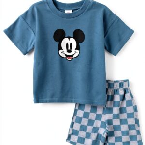 Disney Mickey Mouse Boys Short Set Terry Material Graphic-0