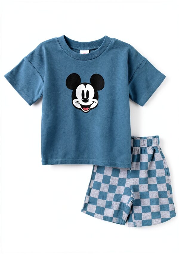 Disney Mickey Mouse Boys Short Set Terry Material Graphic-0