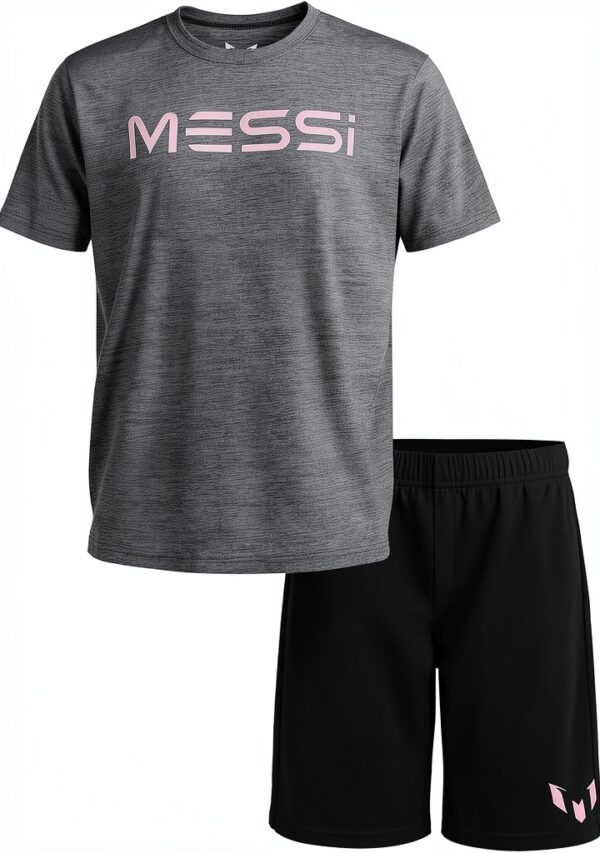 Messi Youth Two Piece Set Boys T Shirt Shorts Comfort Fit-4