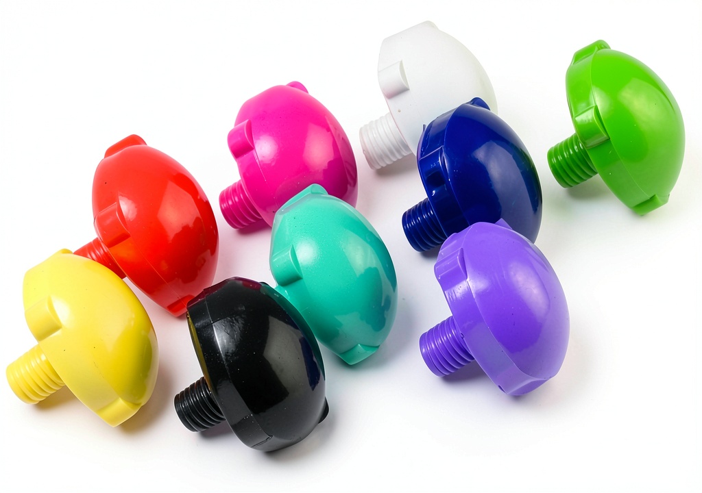 Installing Sure-Grip Roller Skate Toe Plugs Plastic Black 5/16 on a wooden desk