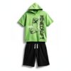 Minecraft Outfit Set Lanky Box Hoodie Tee Shorts Boys-0