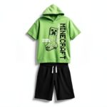 Minecraft Outfit Set Lanky Box Hoodie Tee Shorts Boys-0