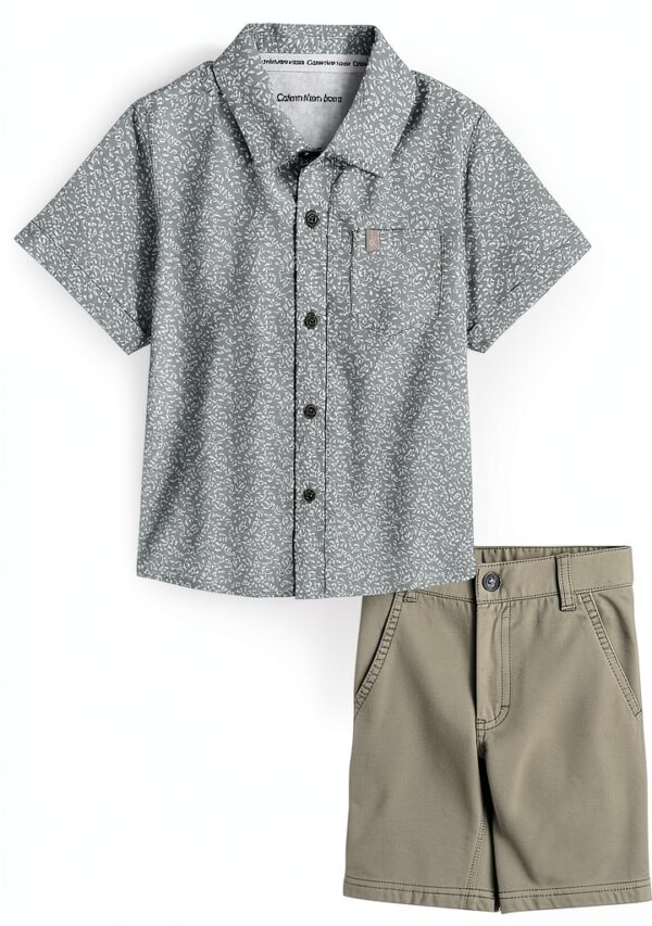 Calvin Klein Boys Short Set Soft Comfortable Casual Play-0