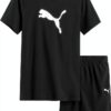 PUMA Boys Cotton Jersey Short Set Activewear Sporty Style-0