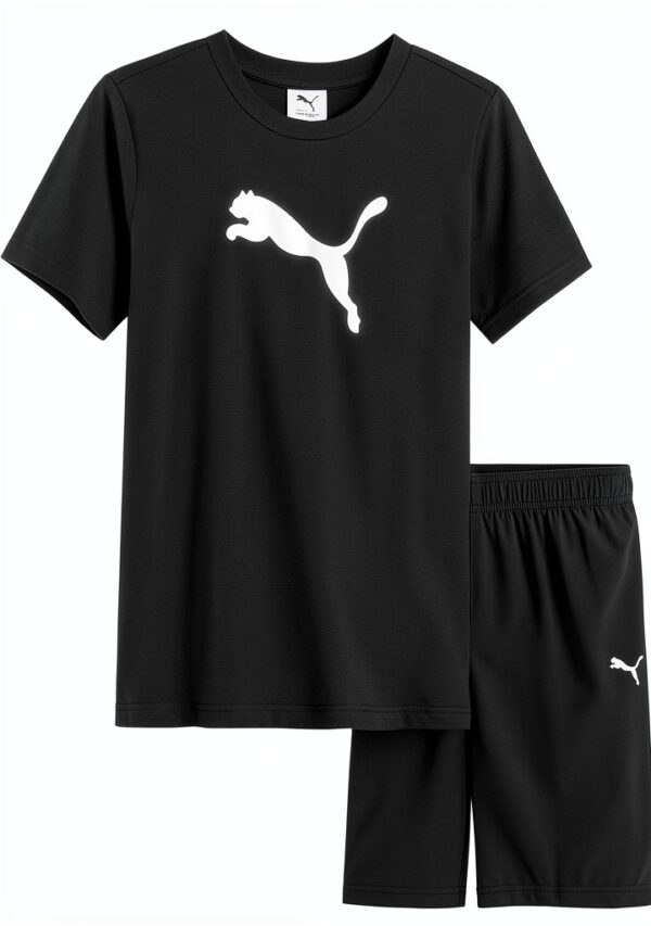 PUMA Boys Cotton Jersey Short Set Activewear Sporty Style-0