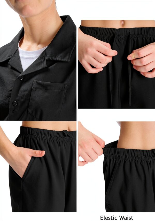 Boys Short Sets Black 2 Piece Outfit Comfortable Fabric-1