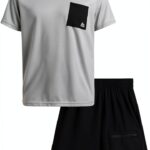 Boys Short Set Lightweight Flexible Athletic Wear Active-0