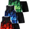 Boys Activewear Set 6 Piece Tank Shorts Comfortable Fabric-1