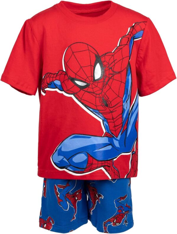 Marvel Spider-Man Boys Short Set Graphic Tee Shorts-7