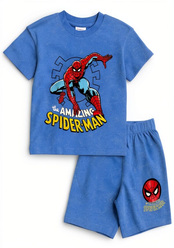 Marvel Spider-Man Boys Short Set Soft Graphic Tee Shorts-0