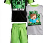 Minecraft Boys 3 Piece Set Shorts T Shirt Tank Top-0