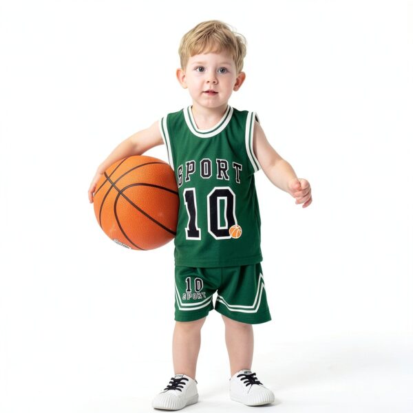 Boys Athletic Shorts Set Polyester Quick Dry Sports Outfit-3