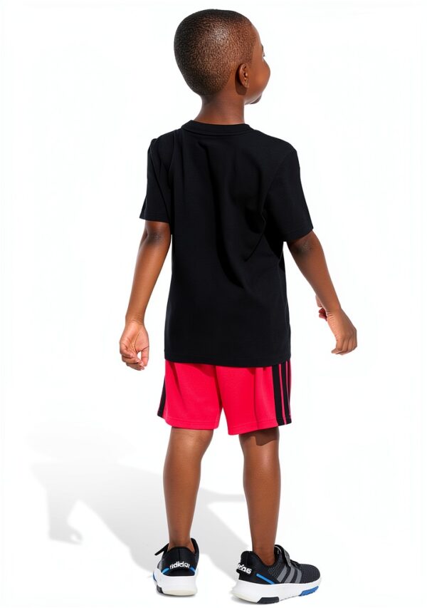 Adidas Boys Short Sets Rib Crew Neck Football Design-4