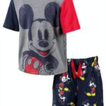 Disney Mickey Mouse Boys Short Set Graphic Tee Shorts-0
