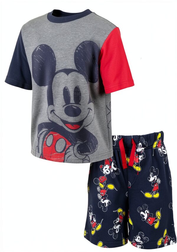 Disney Mickey Mouse Boys Short Set Graphic Tee Shorts-0