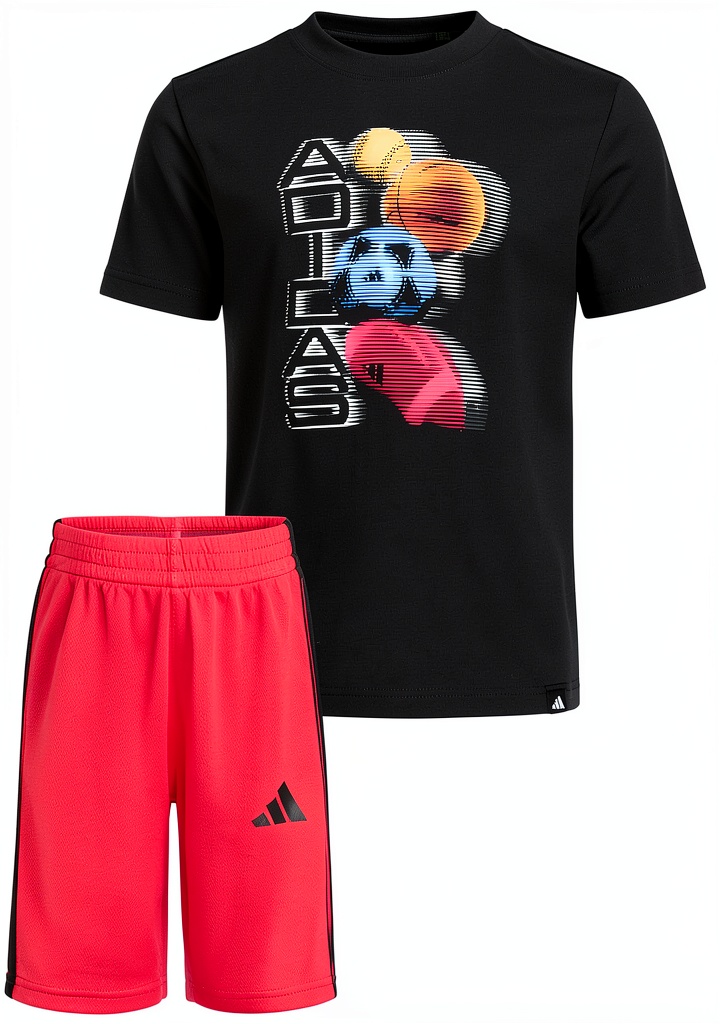 Adidas Boys Short Sets being worn during backyard football practice