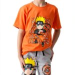 Naruto Boys Short Set Cotton Polyester Anime Design Dragon-0