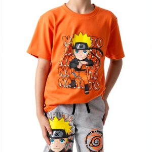 Naruto Boys Short Set Cotton Polyester Anime Design Dragon-0
