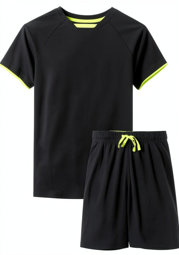 Boys Athletic Short Sets 100 Polyester Moisture Wicking Mesh-0