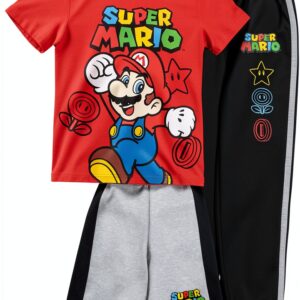 Super Mario Boys 3-Piece Set Cotton Polyester Shorts Pants-0