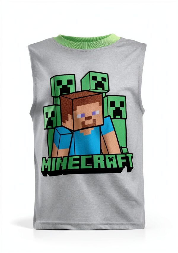 Minecraft Boys 3 Piece Set Shorts T Shirt Tank Top-3