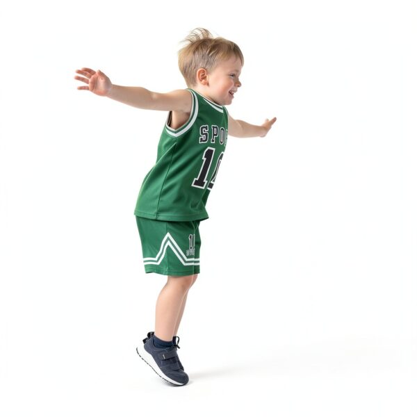 Boys Athletic Shorts Set Polyester Quick Dry Sports Outfit-2